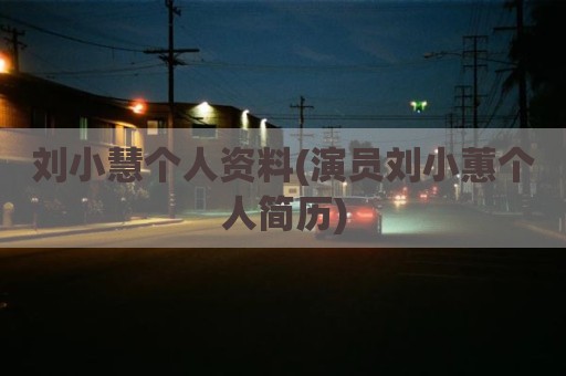 刘小慧个人资料(演员刘小蕙个人简历)