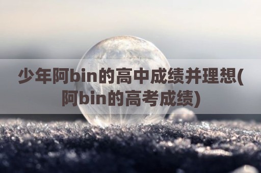 少年阿bin的高中成绩并理想(阿bin的高考成绩)