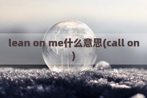lean on me什么意思(call on)