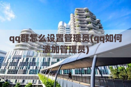 qq群怎么设置管理员(qq如何添加管理员)