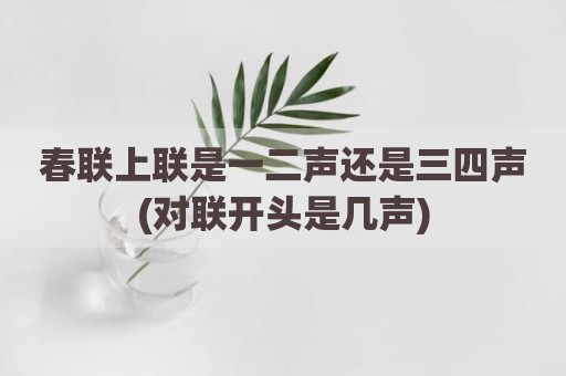 春联上联是一二声还是三四声(对联开头是几声)