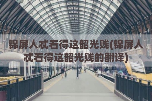 锦屏人忒看得这韶光贱(锦屏人忒看得这韶光贱的翻译)