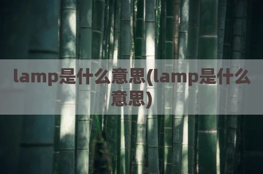 lamp是什么意思(lamp是什么意思)
