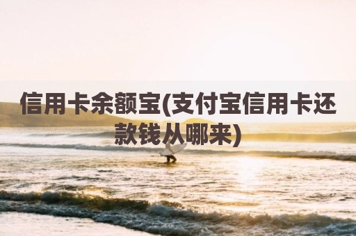 信用卡余额宝(支付宝信用卡还款钱从哪来)