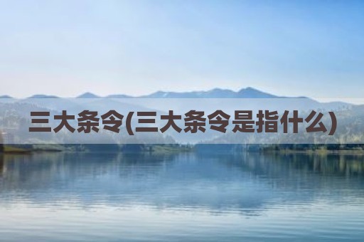 三大条令(三大条令是指什么)