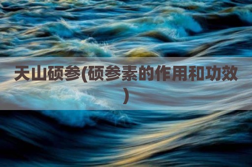 天山硕参(硕参素的作用和功效)