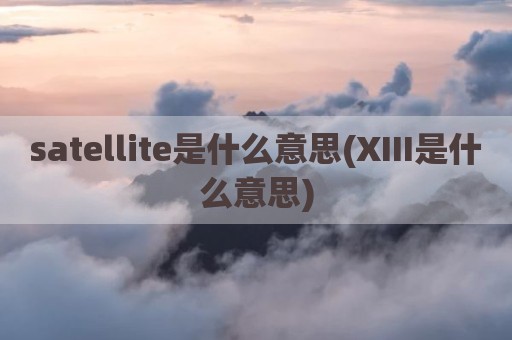 satellite是什么意思(XIII是什么意思)