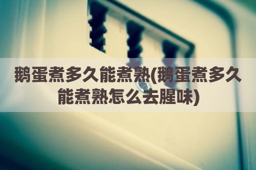 鹅蛋煮多久能煮熟(鹅蛋煮多久能煮熟怎么去腥味)