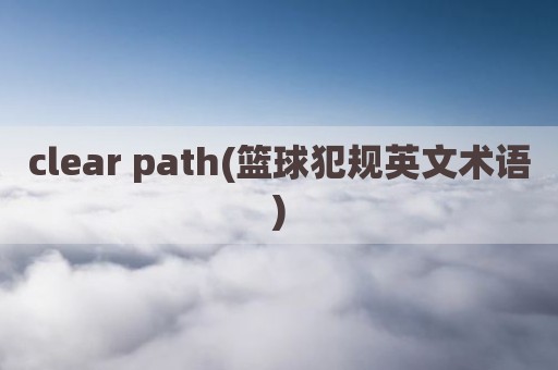 clear path(篮球犯规英文术语)
