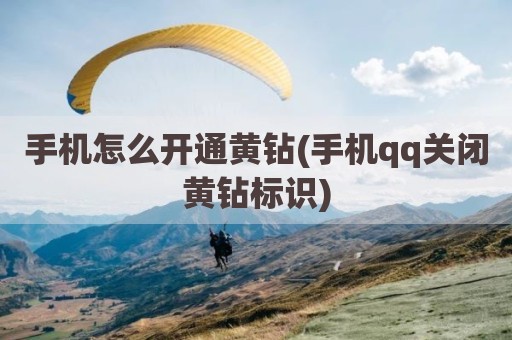 手机怎么开通黄钻(手机qq关闭黄钻标识)