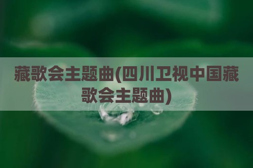 藏歌会主题曲(四川卫视中国藏歌会主题曲)