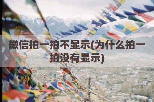 微信拍一拍不显示(为什么拍一拍没有显示)