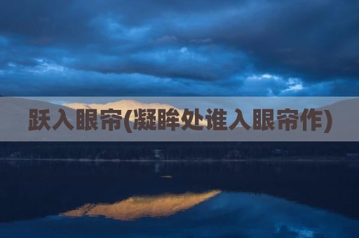 跃入眼帘(凝眸处谁入眼帘作)
