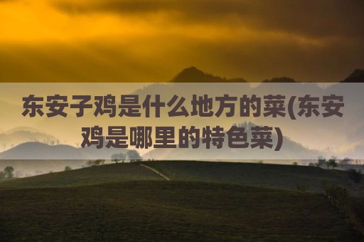 东安子鸡是什么地方的菜(东安鸡是哪里的特色菜)