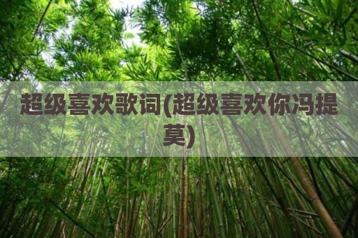 超级喜欢歌词(超级喜欢你冯提莫)