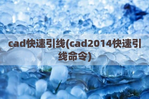 cad快速引线(cad2014快速引线命令)