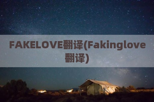 FAKELOVE翻译(Fakinglove翻译)