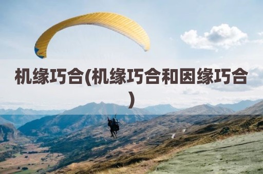 机缘巧合(机缘巧合和因缘巧合)