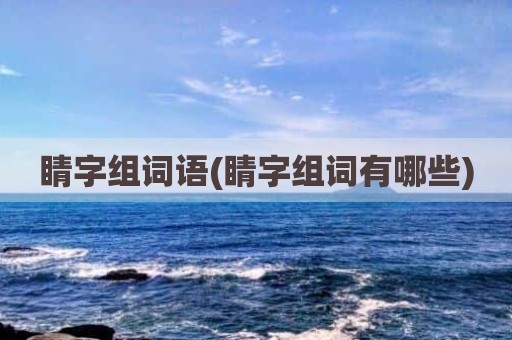 睛字组词语(睛字组词有哪些)