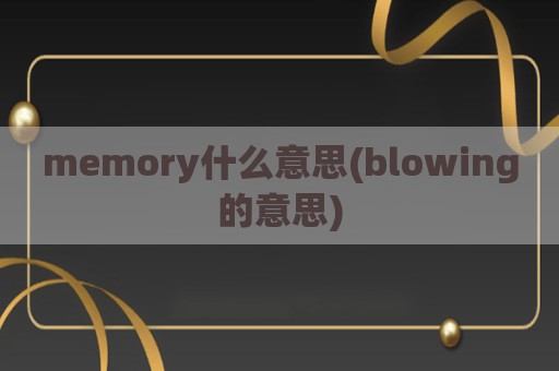 memory什么意思(blowing的意思)