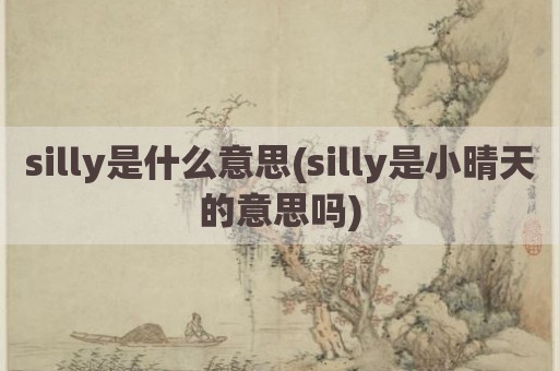 silly是什么意思(silly是小晴天的意思吗)