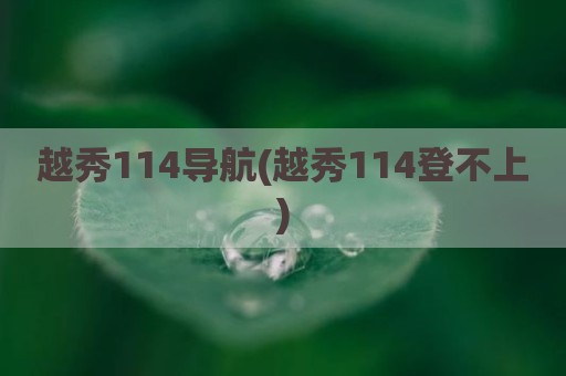 越秀114导航(越秀114登不上)