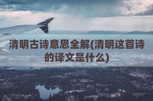 清明古诗意思全解(清明这首诗的译文是什么)