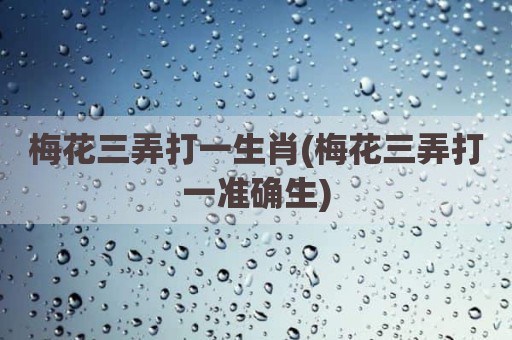 梅花三弄打一生肖(梅花三弄打一准确生)