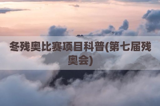 冬残奥比赛项目科普(第七届残奥会)