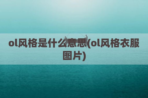 ol风格是什么意思(ol风格衣服图片)