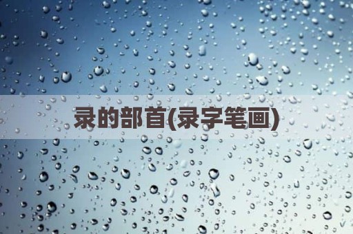 录的部首(录字笔画)