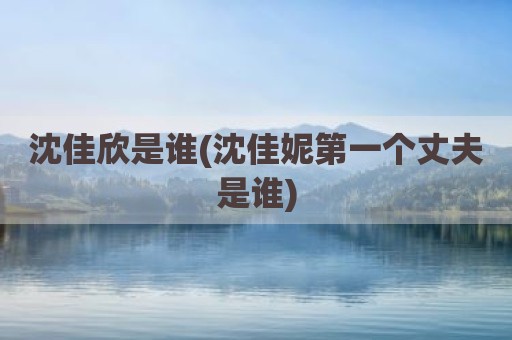 沈佳欣是谁(沈佳妮第一个丈夫是谁)