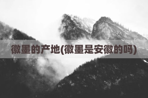 徽墨的产地(徽墨是安徽的吗)