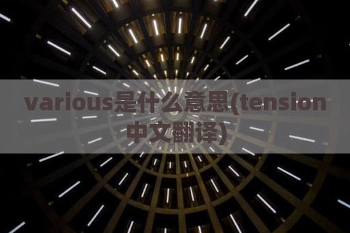various是什么意思(tension中文翻译)