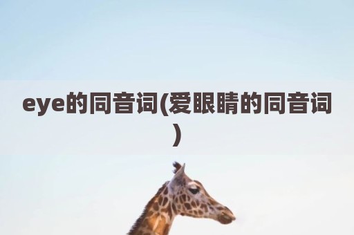 eye的同音词(爱眼睛的同音词)