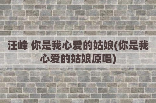 汪峰 你是我心爱的姑娘(你是我心爱的姑娘原唱)