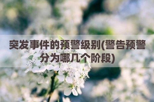 突发事件的预警级别(警告预警分为哪几个阶段)