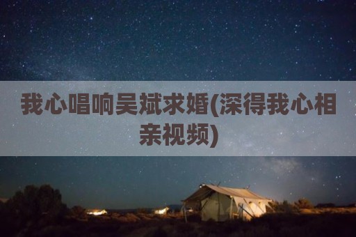 我心唱响吴斌求婚(深得我心相亲视频)