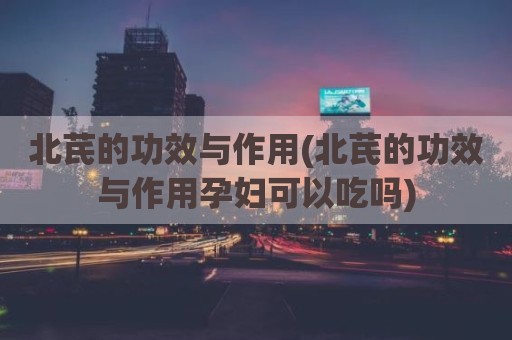 北芪的功效与作用(北芪的功效与作用孕妇可以吃吗)