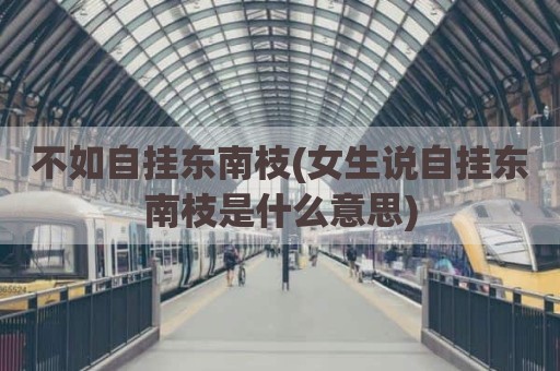 不如自挂东南枝(女生说自挂东南枝是什么意思)