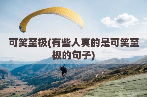 可笑至极(有些人真的是可笑至极的句子)