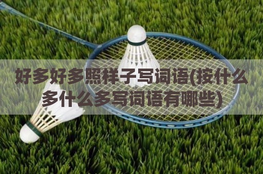 好多好多照样子写词语(按什么多什么多写词语有哪些)