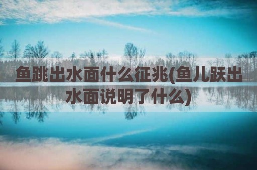 鱼跳出水面什么征兆(鱼儿跃出水面说明了什么)