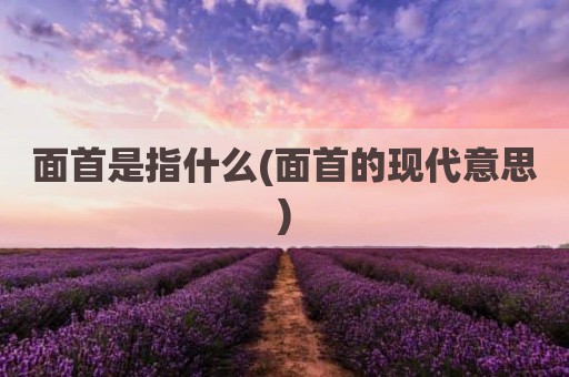 面首是指什么(面首的现代意思)