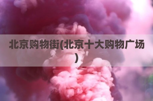 北京购物街(北京十大购物广场)