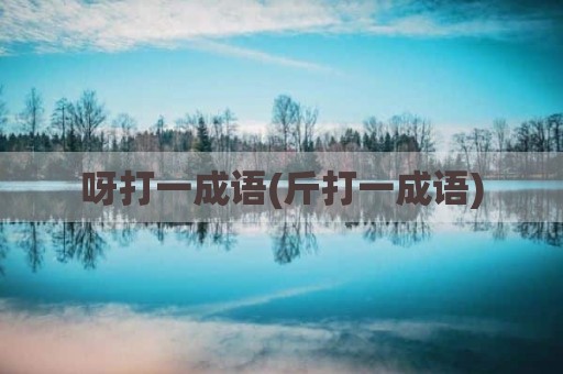 呀打一成语(斤打一成语)