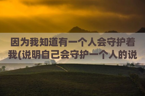 因为我知道有一个人会守护着我(说明自己会守护一个人的说说)