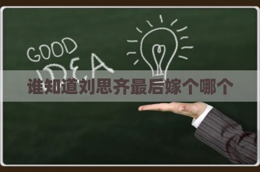 谁知道刘思齐最后嫁个哪个