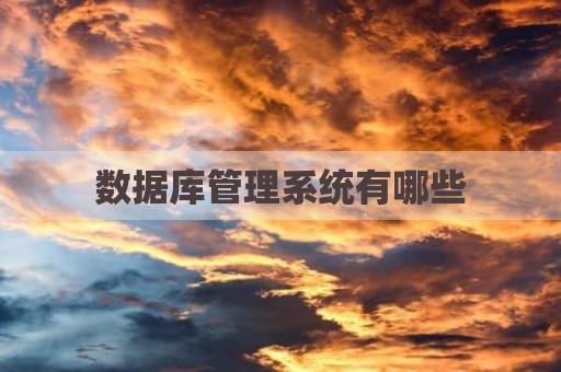 数据库管理系统有哪些