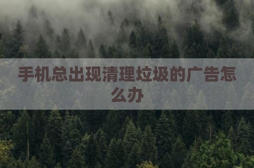 手机总出现清理垃圾的广告怎么办